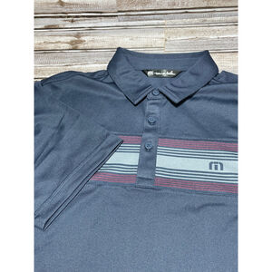 Travis Mathew Golf Polo Sleeve Logo Blue Mens Size Medium‎